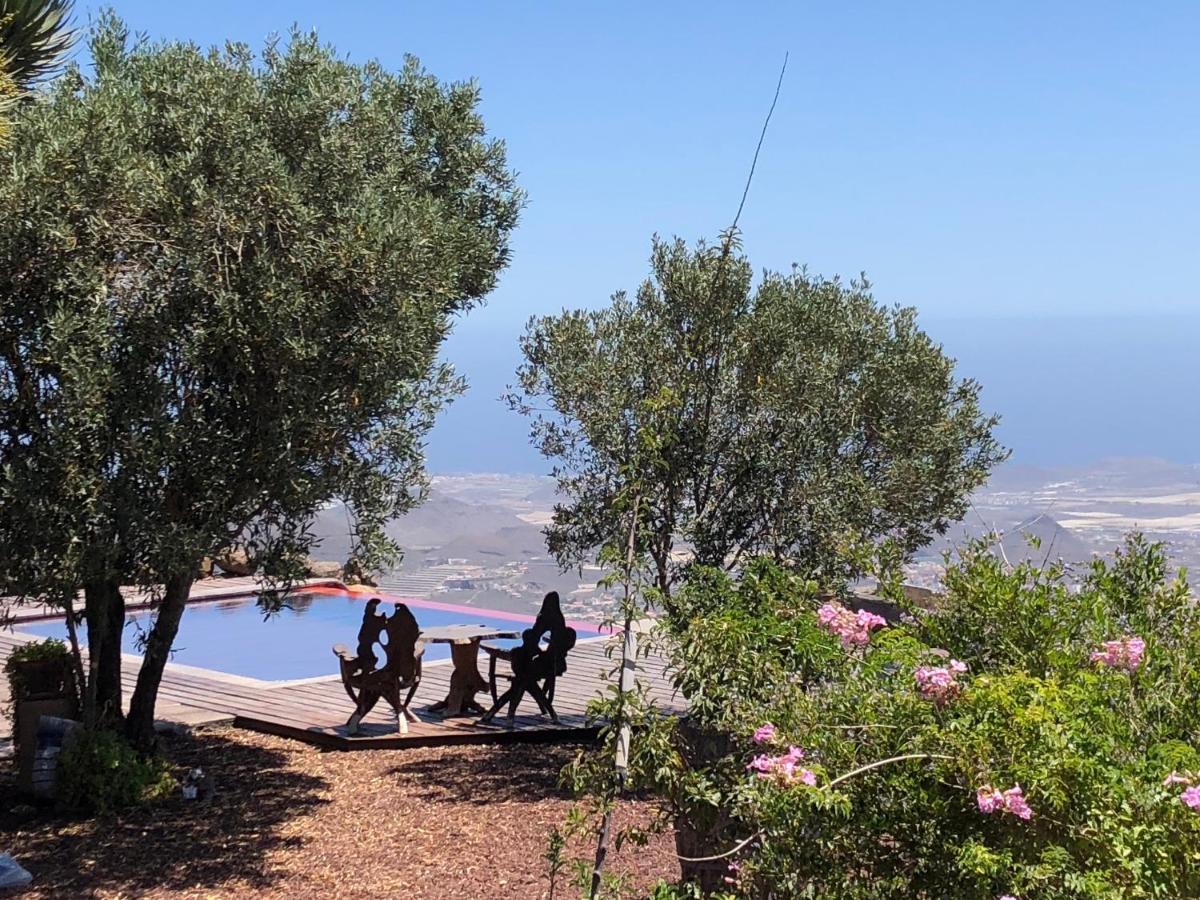 Historic Canarian House, Private Heated Infinity Pool, Bbq, Wifi + Panoramic Ocean Views 阿罗纳 外观 照片